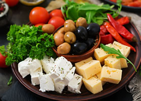 A dish with salad and varietiies